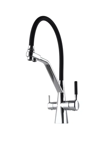 Смеситель для кухни с подключением к фильтру Globus Lux GLLR-0700-L-00-01 черный гофроизлив - 6