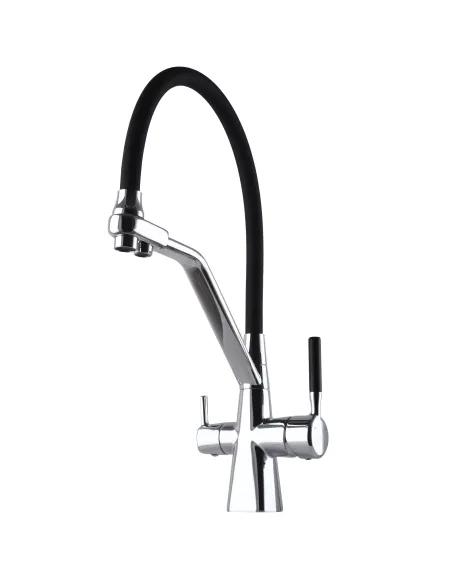 Смеситель для кухни с подключением к фильтру Globus Lux GLLR-0700-L-00-01 черный гофроизлив - 6