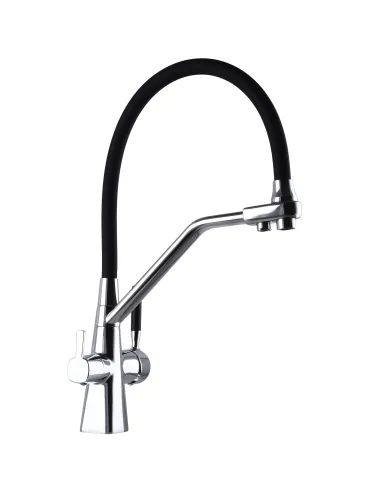 Смеситель для кухни с подключением к фильтру Globus Lux GLLR-0700-L-00-01 черный гофроизлив - 7