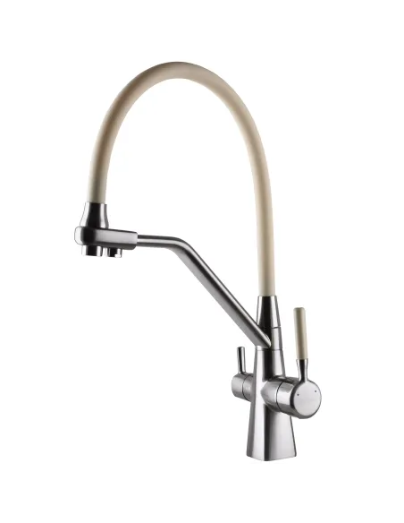 Смеситель для кухни с подключением к фильтру Globus Lux GLLR-0700-L-08-06 бежевый гофроизлив - 1