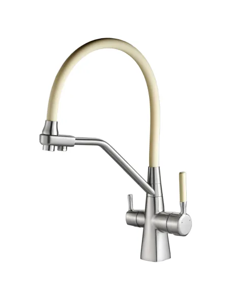 Смеситель для кухни с подключением к фильтру Globus Lux GLLR-0700-L-08-06 бежевый гофроизлив - 2