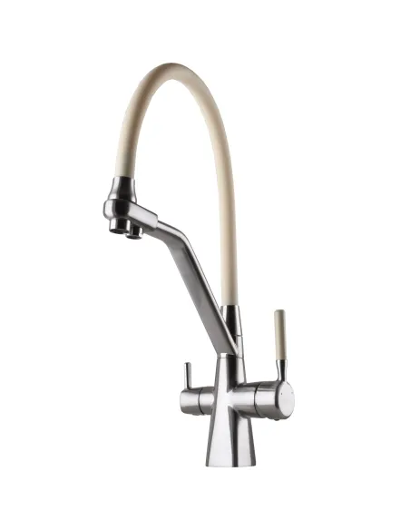 Смеситель для кухни с подключением к фильтру Globus Lux GLLR-0700-L-08-06 бежевый гофроизлив - 4