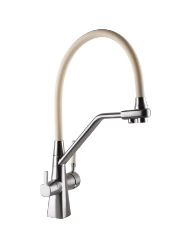 Смеситель для кухни с подключением к фильтру Globus Lux GLLR-0700-L-08-06 бежевый гофроизлив - 5