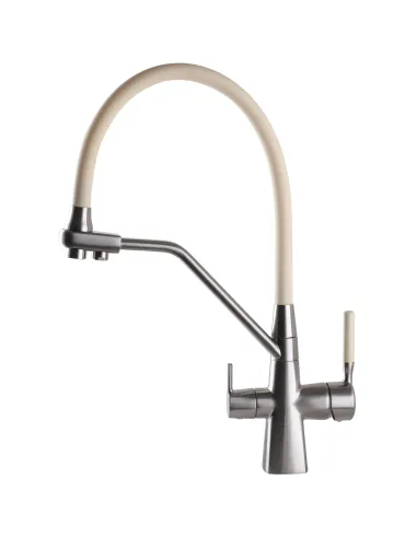 Смеситель для кухни с подключением к фильтру Globus Lux GLLR-0700-L-08-06 бежевый гофроизлив - 6