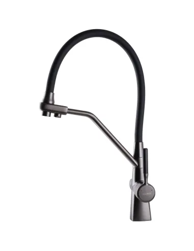 Змішувач для кухні Globus Lux GLLR-0700-L-11-01, чорний гофровилив, підключення до очищеної води - 2