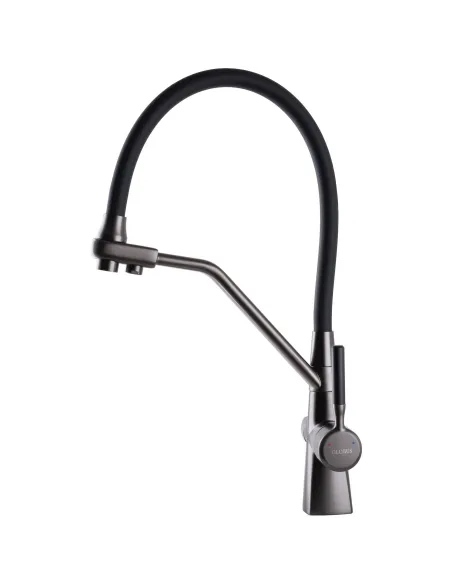Змішувач для кухні Globus Lux GLLR-0700-L-11-01, чорний гофровилив, підключення до очищеної води - 2