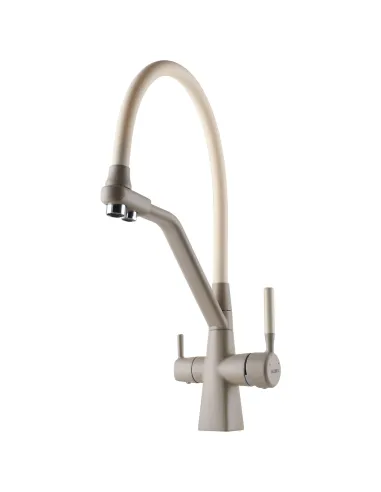 Змішувач для кухні Globus Lux GLLR-0700-L-04-06, бежевий гофровилив, підключення до очищеної води - 3