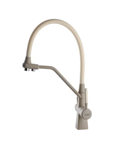 Змішувач для кухні Globus Lux GLLR-0700-L-04-06, бежевий гофровилив, підключення до очищеної води - 4