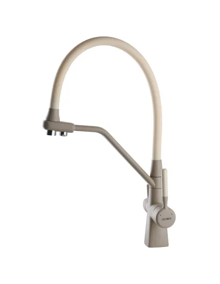 Змішувач для кухні Globus Lux GLLR-0700-L-04-06, бежевий гофровилив, підключення до очищеної води - 4