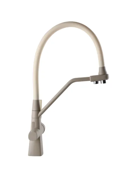 Змішувач для кухні Globus Lux GLLR-0700-L-04-06, бежевий гофровилив, підключення до очищеної води - 5