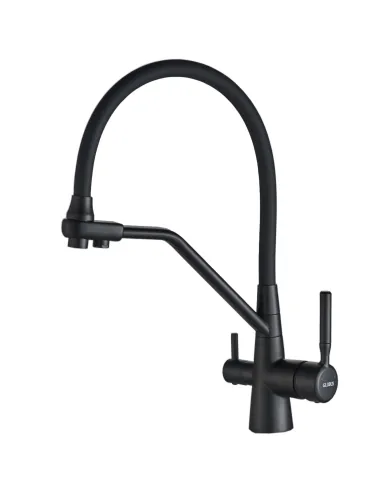 Смеситель для кухни с подключением к фильтру Globus Lux GLLR-0800-10-01 черный гофроизлив - 2