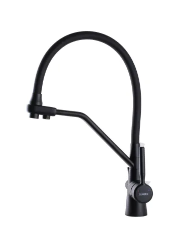 Смеситель для кухни с подключением к фильтру Globus Lux GLLR-0800-10-01 черный гофроизлив - 3