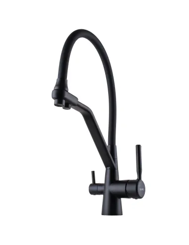 Смеситель для кухни с подключением к фильтру Globus Lux GLLR-0800-10-01 черный гофроизлив - 4