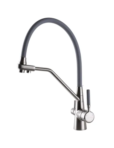 Смеситель для кухни с подключением к фильтру Globus Lux GLLR-0800-08-02 серый гофроизлив - 2