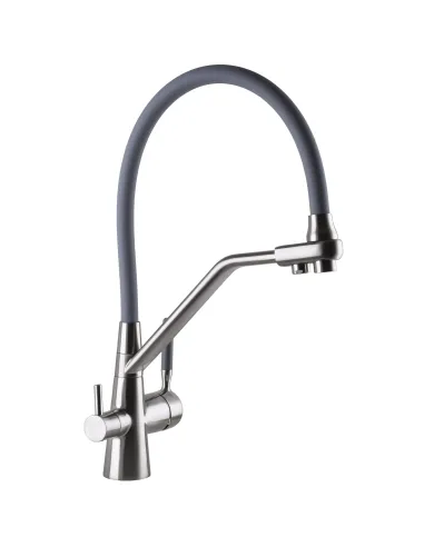 Смеситель для кухни с подключением к фильтру Globus Lux GLLR-0800-08-02 серый гофроизлив - 4