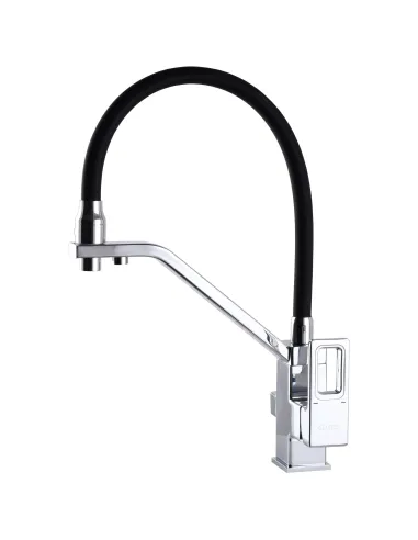 Змішувач для кухні Globus Lux Lazer GLLR-0900-00-01, чорний гофровилив, підключення до очищеної води - 2