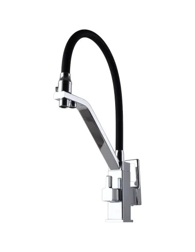 Змішувач для кухні Globus Lux Lazer GLLR-0900-00-01, чорний гофровилив, підключення до очищеної води - 3