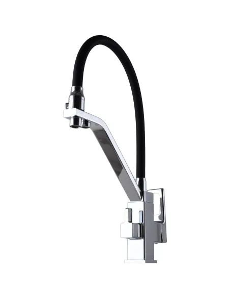 Змішувач для кухні Globus Lux Lazer GLLR-0900-00-01, чорний гофровилив, підключення до очищеної води - 3