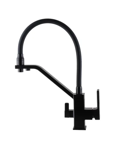 Змішувач для кухні Globus Lux Lazer GLLR-0900-10-01, чорний гофровилив, підключення до очищеної води - 2