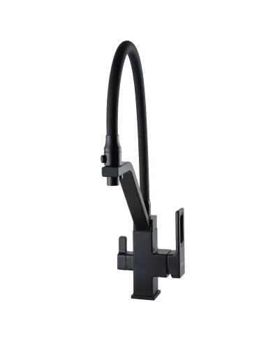 Змішувач для кухні Globus Lux Lazer GLLR-0900-10-01, чорний гофровилив, підключення до очищеної води - 3