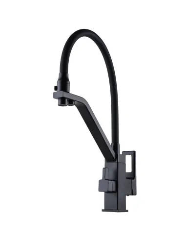 Змішувач для кухні Globus Lux Lazer GLLR-0900-10-01, чорний гофровилив, підключення до очищеної води - 4