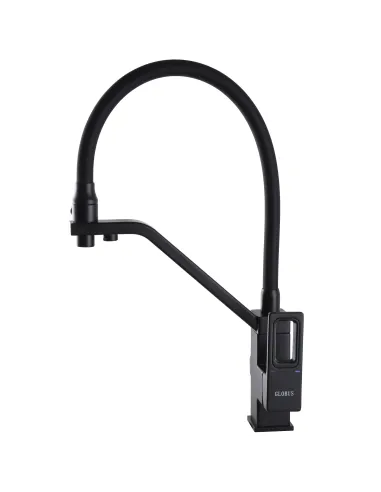 Змішувач для кухні Globus Lux Lazer GLLR-0900-10-01, чорний гофровилив, підключення до очищеної води - 6