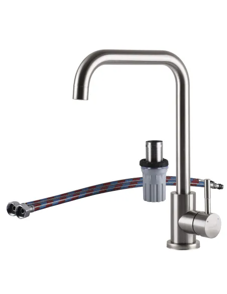 Змішувач для кухні Ecomix Alpen AISI-203L, нержавіюча сталь - 1