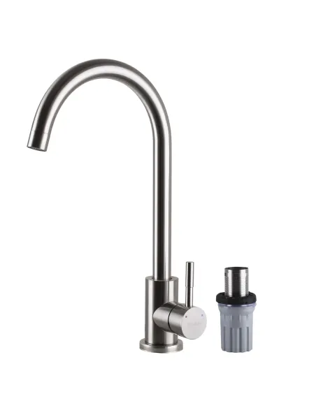 Змішувач для кухні Ecomix Alpen AISI-203S-WH, нержавіюча сталь - 1