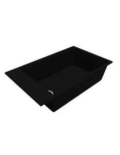Мойка кухонная каменная прямоугольная Miraggio Lagoon 760 Black Shine, 460x760x215 мм - 1