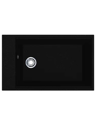 Мойка кухонная каменная прямоугольная Miraggio Lagoon 760 Black Shine, 460x760x215 мм - 4