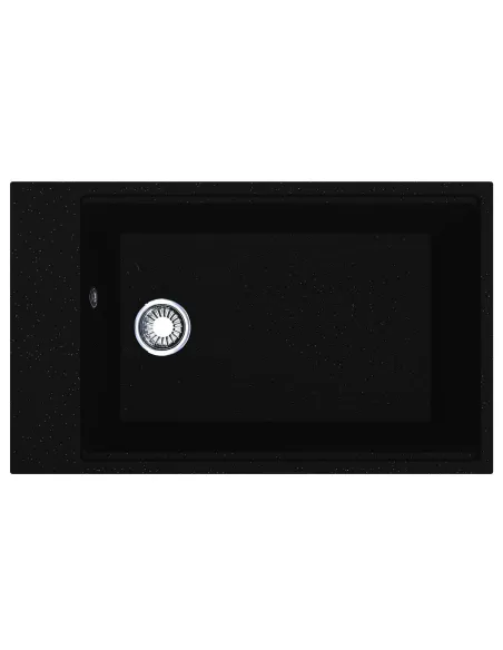 Мойка кухонная каменная прямоугольная Miraggio Lagoon 760 Black Shine, 460x760x215 мм - 4