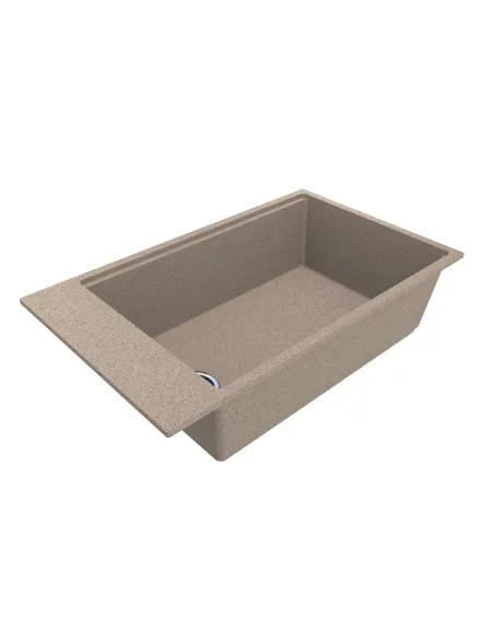 Мойка кухонная каменная прямоугольная Miraggio Lagoon 760 Terra, 460x760x215 мм - 1