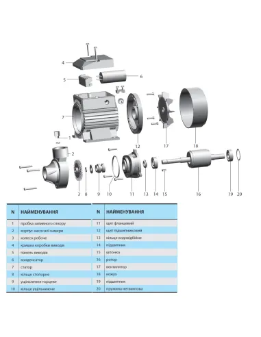 Вихревой поверхностный насос NPO QB 50, 0.25 кВт - 2