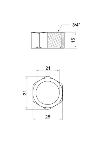Гайка для эксцентрика Lidz CRM 46 01 020 00, латунь - 2