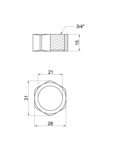 Гайка для эксцентрика Lidz CRM 46 01 020 00, латунь - 2