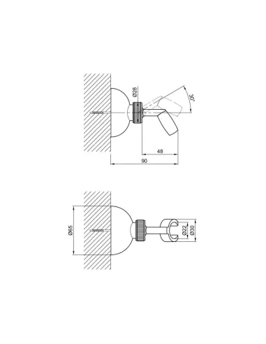 Тримач-кронштейн для душової лійки Lidz CRM 49 00 111 00, хром - 2