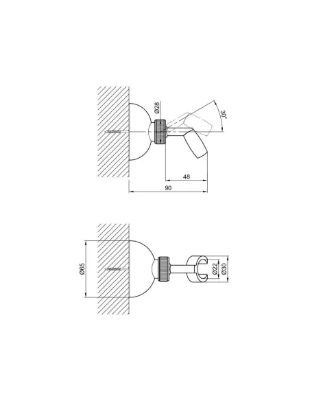 Тримач-кронштейн для душової лійки Lidz CRM 49 00 111 00, хром - 2