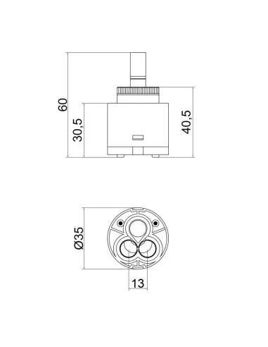 Картридж для смесителя Q-Tap 35 ECO с пластиковым штоком - 2