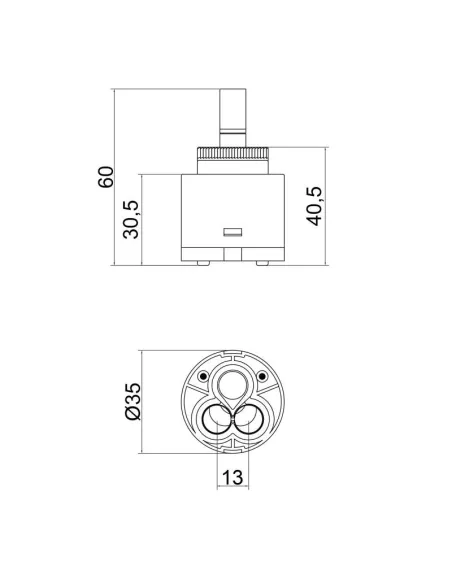 Картридж для смесителя Q-Tap 35 ECO с пластиковым штоком - 2