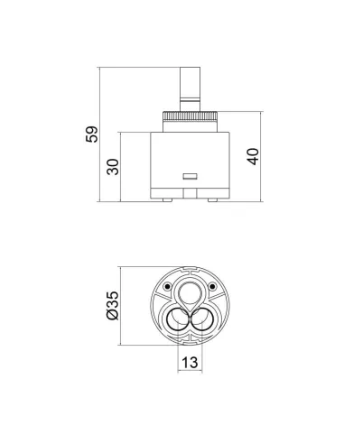Картридж для смесителя Q-Tap 35 с пластиковым штоком - 2