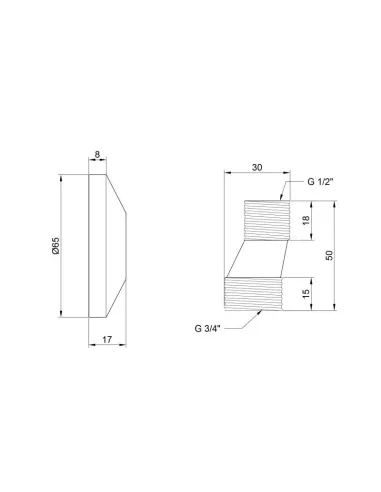 Ексцентрик Lidz CRM 46 02 013 00 із декоративною чашею - 2