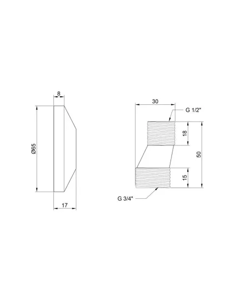 Ексцентрик Lidz CRM 46 02 013 00 із декоративною чашею - 2