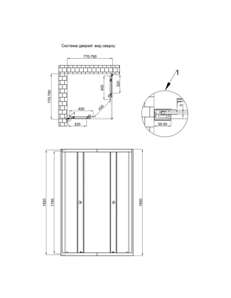 Душевая кабина Q-Tap Presto CRM1088SP5 80х80 см, квадатная - 2