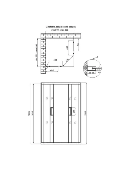 Душевая кабина Q-Tap Taurus CRM1099SC6 90х90 см, квадатная - 2