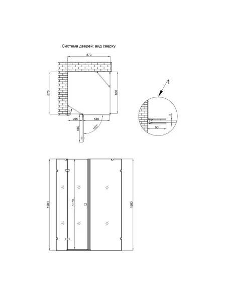 Душевая кабина Q-Tap Capricorn CRM1099SC6 90х90 см, квадатная - 2