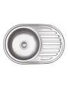 Мойка кухонная металлическая овальная Lidz 7750 Micro Decor 0,6 мм, 770х500х160 мм - 1