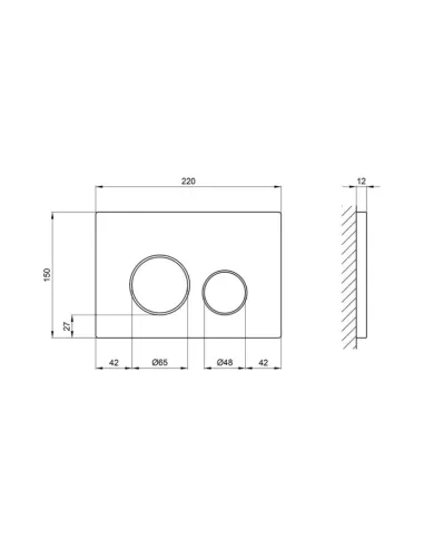 Панель смыва для унитаза Q-Tap Nest QT0111M11V1146MB черный мат, пластик - 2