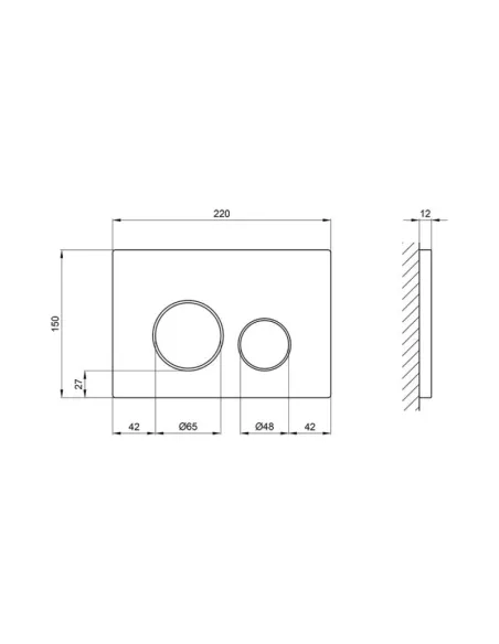 Панель смыва для унитаза Q-Tap Nest QT0111M11V1146MB черный мат, пластик - 2