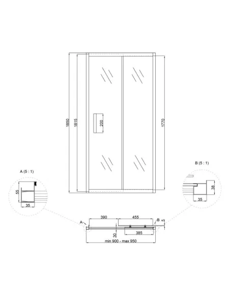 Душевая стеклянная дверь Lidz Zycie Frost SD90x185.CRM.FR, матовая - 2