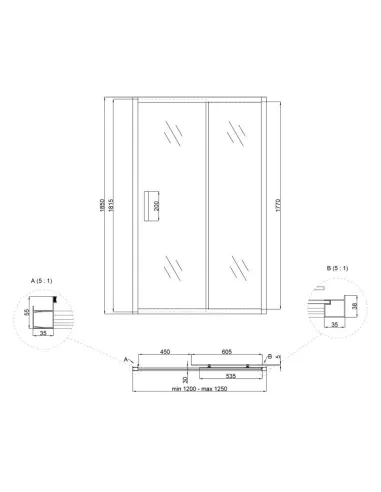 Душевая стеклянная дверь Lidz Zycie Frost SD120x185.CRM.FR, матовая - 2